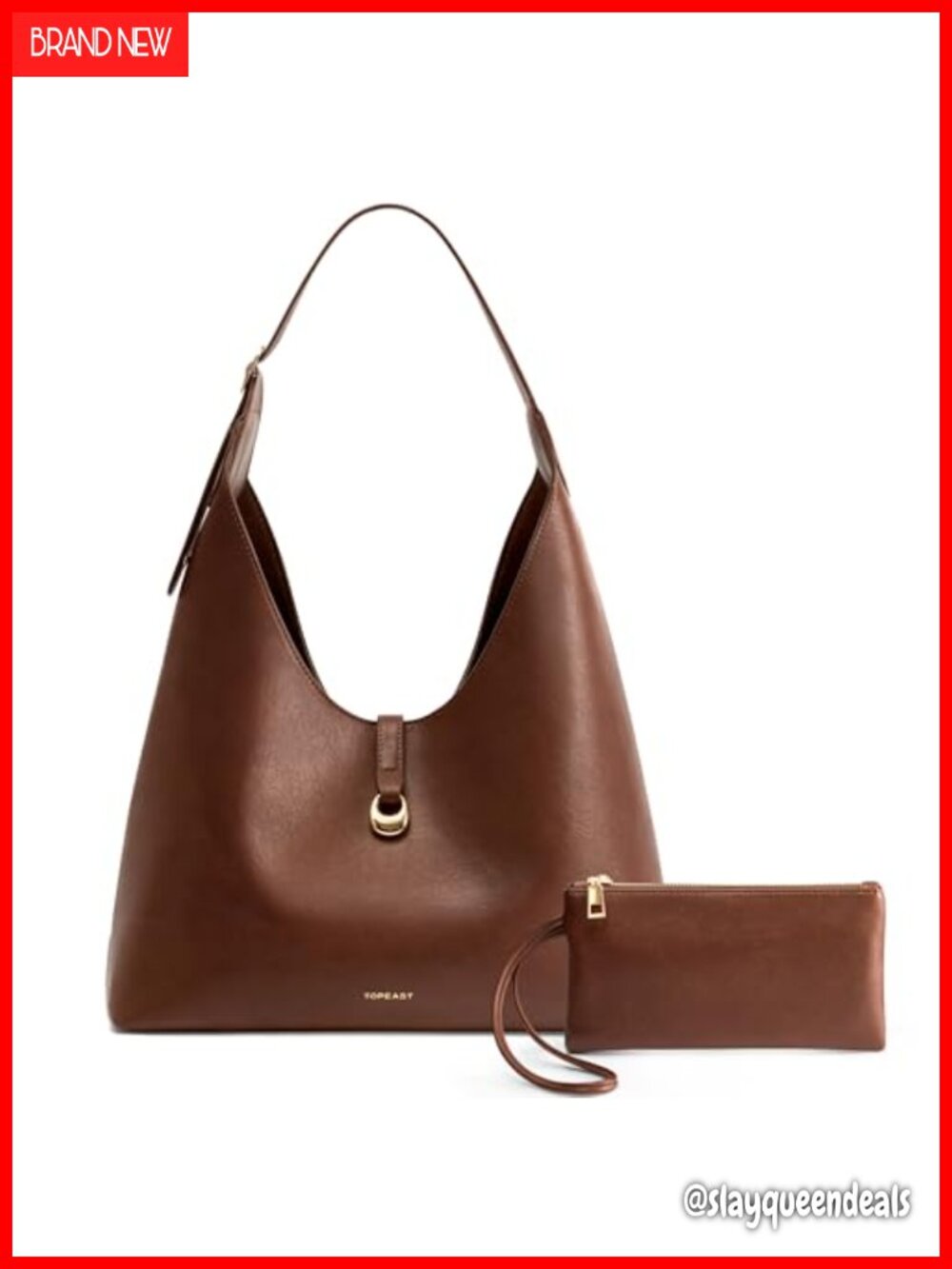 Slouchy Hobo Bag for Women, Large Shoulder Tote with Matching Wallet, Faux